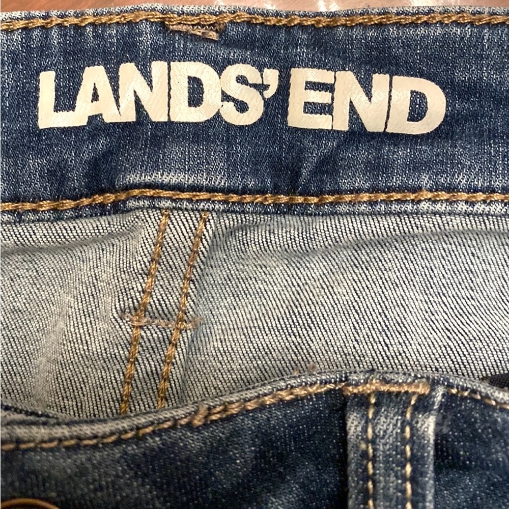 Land’s End Petite Mid Rise Curvy Boot Cut 8P Streetwear Preppy Denim Blue Jeans - Picture 7 of 11